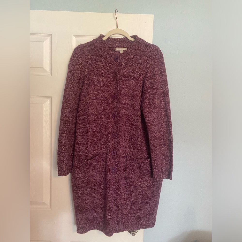 Long purple cardigan